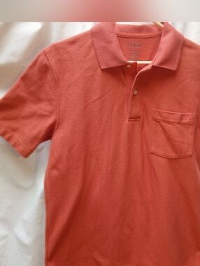 L.L. Bean Men's Short-Sleeve Polo in Coral